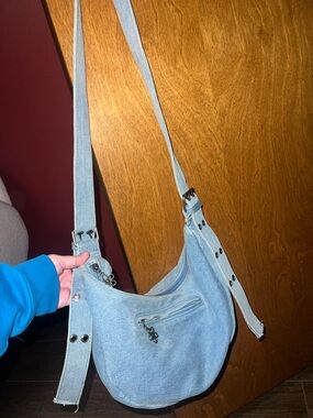 American Eagle Outfitters Light Blue Denim Crossbody Bag